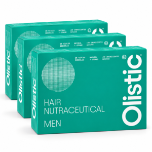 Olistic Men Pack Triple Complemento Alimenticio para el Cabello Hombre 3 Cajas de 28 Viales